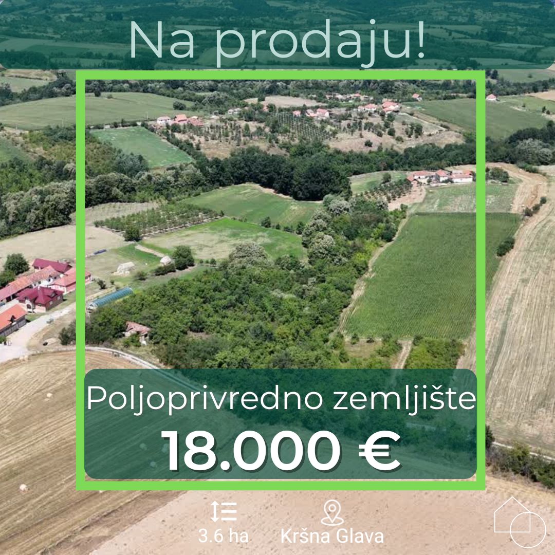 Poljoprivredno zemljište 3.6 ha 